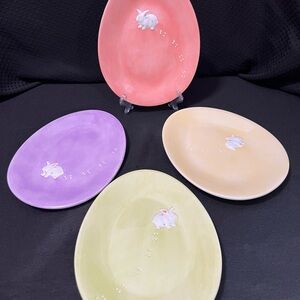 Williams Sonoma Easter Egg Shaped Ceramic Plates